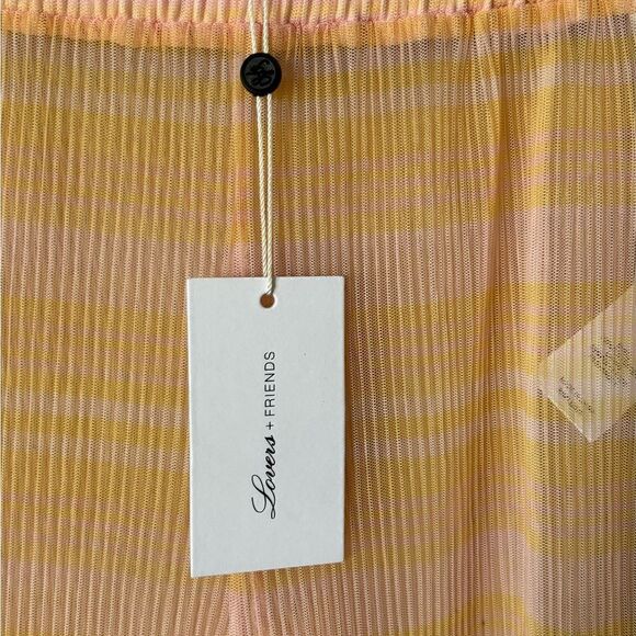 NWT Lovers and Friends Pink Yellow Pants Straight Leg Sheer Size SX - Picture 7 of 7